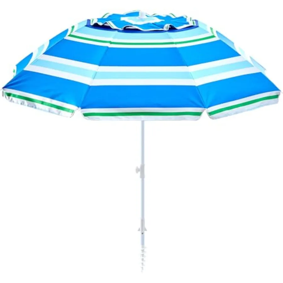 beach umbrella with sand anchor, UPF 50+protection, 8 ribs, beach umbrellas for sand portable, with button tilt - multifunction
beach umbrella with sand anchor, UPF 50+protection, 8 ribs, beach umbrellas for sand portable, with button tilt - multifunction