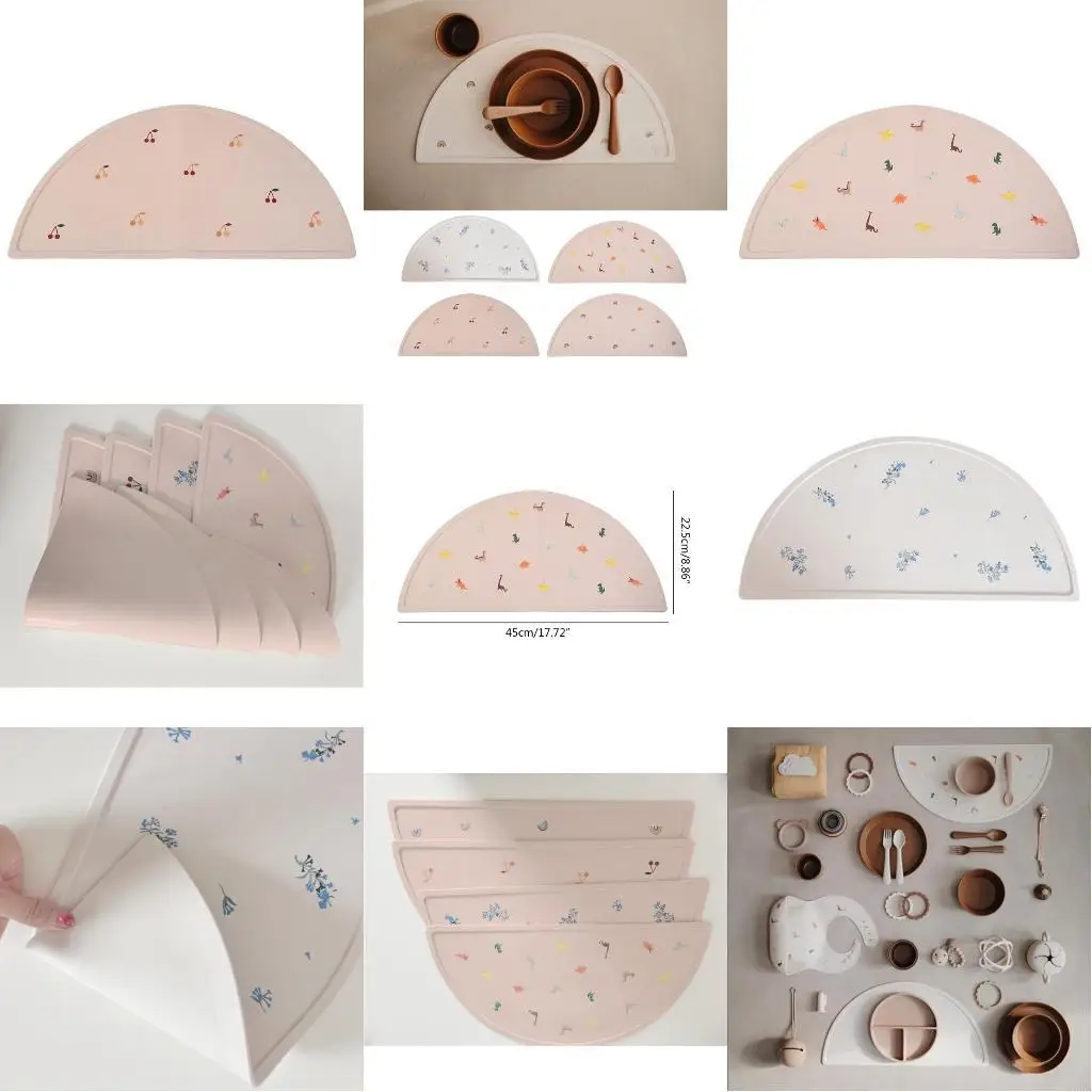 Полукруглый настольный коврик, пищевая посуда для младенцев, подставка для столовых приборов, моющиеся подушечки для мисок L8RB
Полукруглый настольный коврик, пищевая посуда для младенцев, подставка для столовых приборов, моющиеся подушечки для мисок L8RB