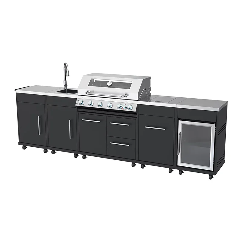 Outdoor Grill Table Black Stainless Steel Kitchen Cabinet Combination Sink Smokeless Barbecue Grill Cart Outdoor With Storage
Outdoor Grill Table Black Stainless Steel Kitchen Cabinet Combination Sink Smokeless Barbecue Grill Cart Outdoor With Storage
