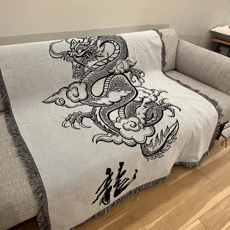 Chinese Black White Dragon Throw Blanket Decorations For Home Bar Sofa Covers Cobertor Dust Cover Blankets For Living Room
Chinese Black White Dragon Throw Blanket Decorations For Home Bar Sofa Covers Cobertor Dust Cover Blankets For Living Room