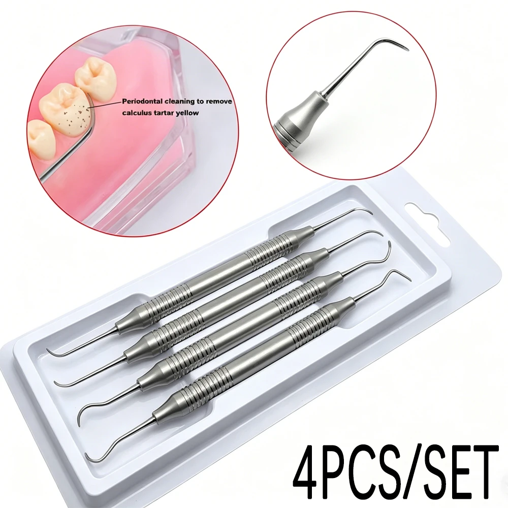 4-Piece Stainless Steel Dental Scaler Set – Multi-Functional Double-Ended Tools for Professional Teeth Cleaning and Diagnosis
4-Piece Stainless Steel Dental Scaler Set – Multi-Functional Double-Ended Tools for Professional Teeth Cleaning and Diagnosis
