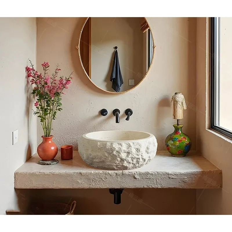 Wabi-sabi style vintage limestone platform basin stone washbasin guesthouse bathroom hotel natural marble washbasin
Wabi-sabi style vintage limestone platform basin stone washbasin guesthouse bathroom hotel natural marble washbasin