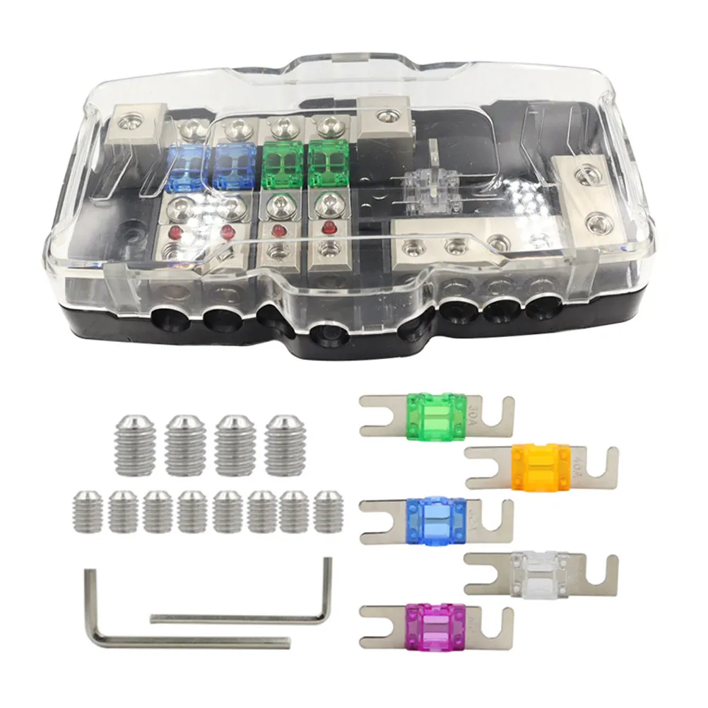 1Set Fuse Holder Battery Terminal Distribution Block Fused Distribution Block LED Indicator Auto Automotive Marine Fuse Box
1Set Fuse Holder Battery Terminal Distribution Block Fused Distribution Block LED Indicator Auto Automotive Marine Fuse Box