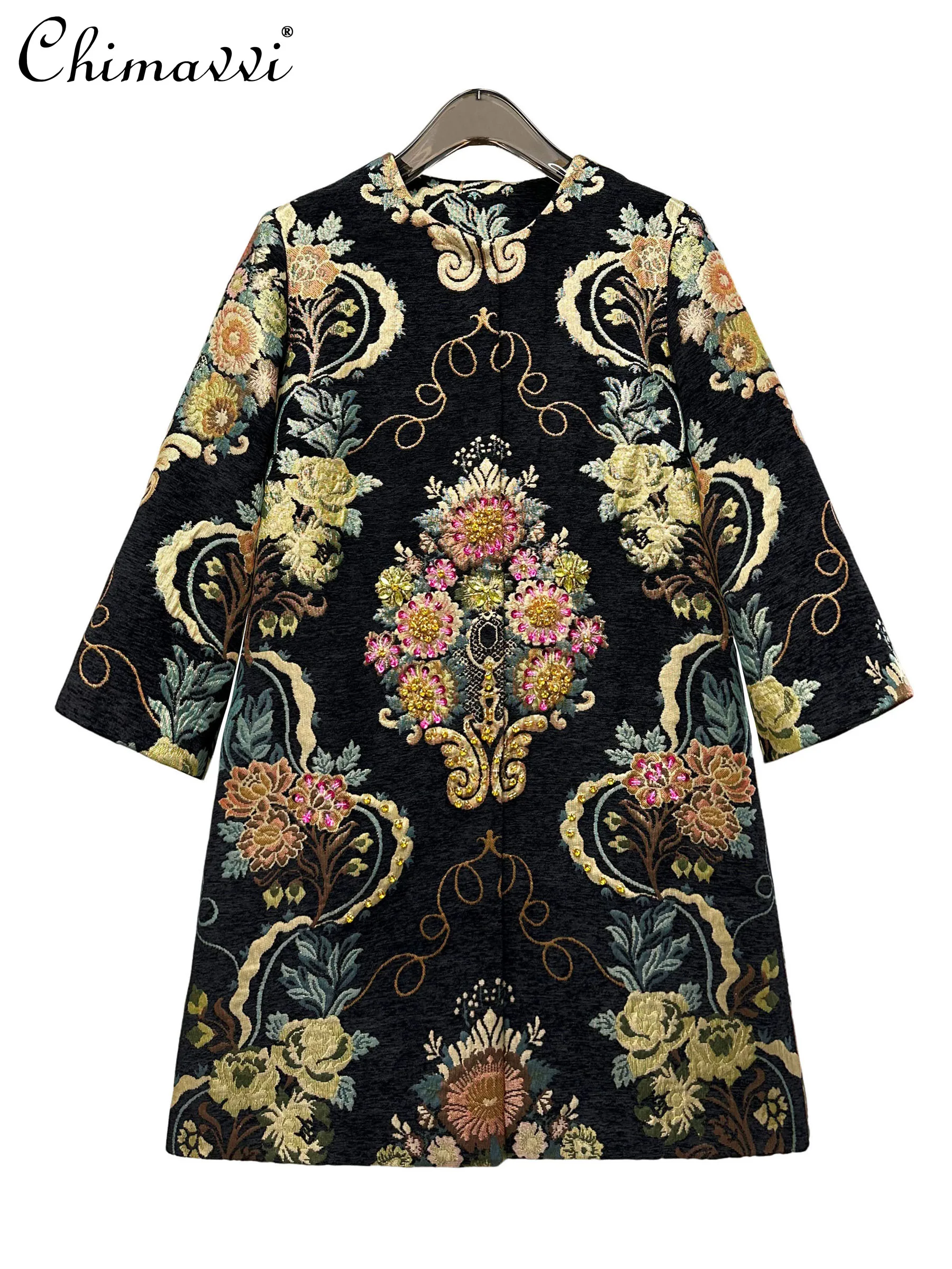 Осень-зима, элитное тяжелое золотое тиснение, вышивка, стразы, круглый вырез, свободное пальто, французская мода, элегантные женские топы в стиле ретро
Осень-зима, элитное тяжелое золотое тиснение, вышивка, стразы, круглый вырез, свободное пальто, французская мода, элегантные женские топы в стиле ретро