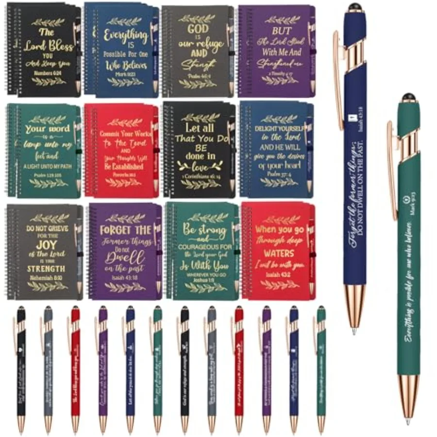 48 Pcs Christian Gift Set Bible Verse A5 Spiral Notebooks and Stylus Ballpoint Pens for Teacher Appreciation Graduation Employe
48 Pcs Christian Gift Set Bible Verse A5 Spiral Notebooks and Stylus Ballpoint Pens for Teacher Appreciation Graduation Employe