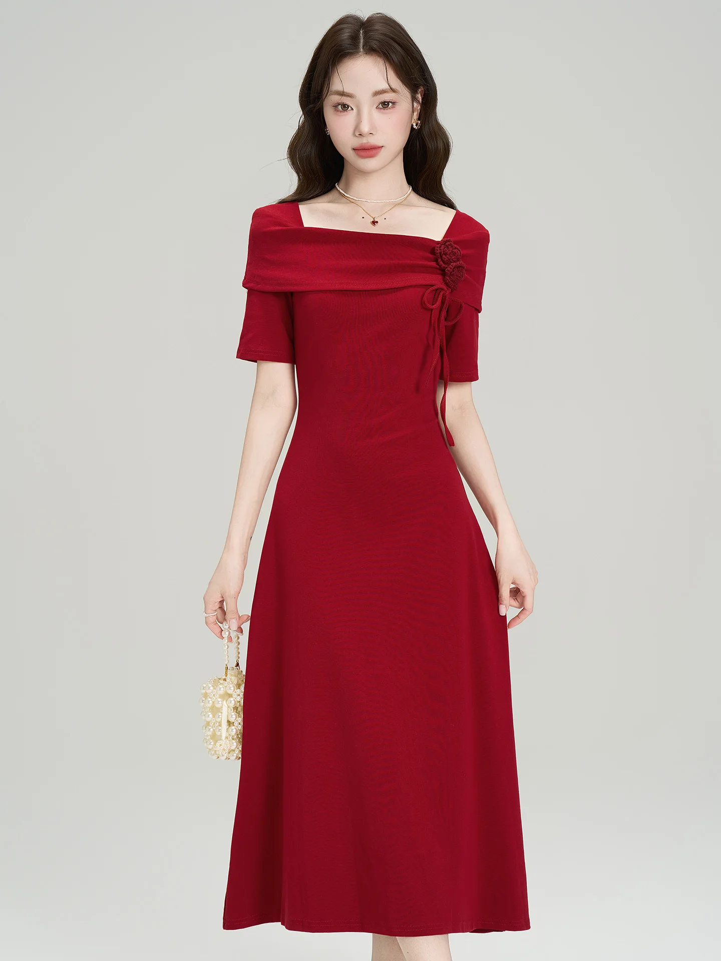 Retro Style Red Slim Fit Dress Summer New Wine Serving Daily Wear 3D Flower A-Line Skirt French Style High Waist Medium Elast...
Retro Style Red Slim Fit Dress Summer New Wine Serving Daily Wear 3D Flower A-Line Skirt French Style High Waist Medium Elast...