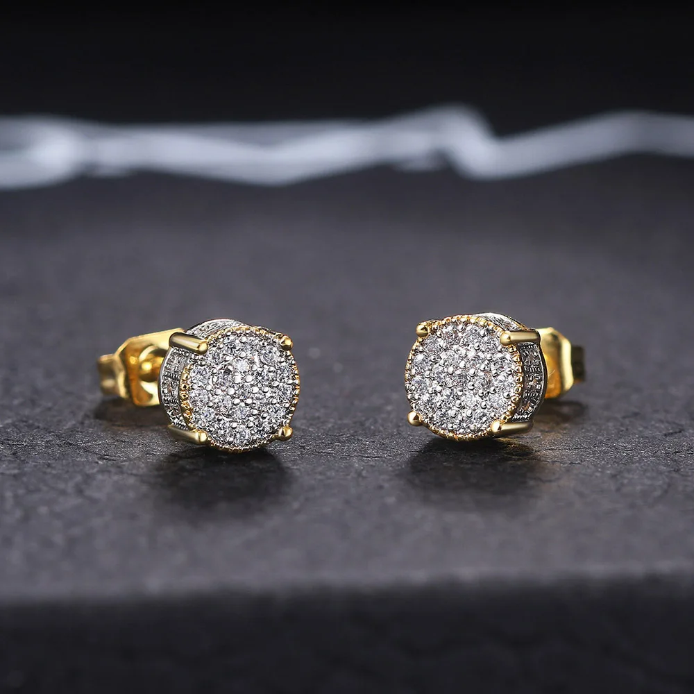 Cubic Zirconia Bling Iced Out Around Earring Gold Copper Earrings for Men Hip Hop Jewelry Stud Earring for Women Rapper Ear Ring
Cubic Zirconia Bling Iced Out Around Earring Gold Copper Earrings for Men Hip Hop Jewelry Stud Earring for Women Rapper Ear Ring