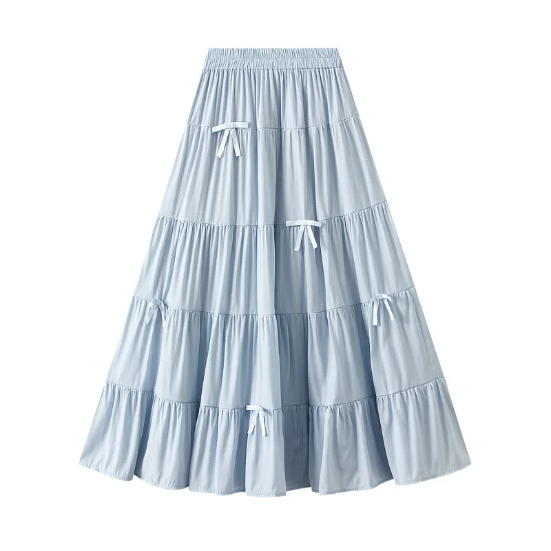 Solid Color A-line Cake Skirt For Women Spring 2025 High Waist Bow Tie Korean Sweet Elegant Casual Midi Long Skirts
Solid Color A-line Cake Skirt For Women Spring 2025 High Waist Bow Tie Korean Sweet Elegant Casual Midi Long Skirts