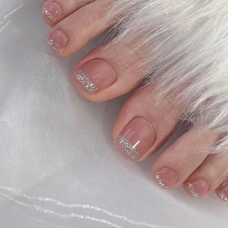 24 Pcs Toenails Aesthetic Press on Nails Nude French Glitter Self-adhesive Nail Tips Cheap False Nails Press on Glued Nails 2025
24 Pcs Toenails Aesthetic Press on Nails Nude French Glitter Self-adhesive Nail Tips Cheap False Nails Press on Glued Nails 2025