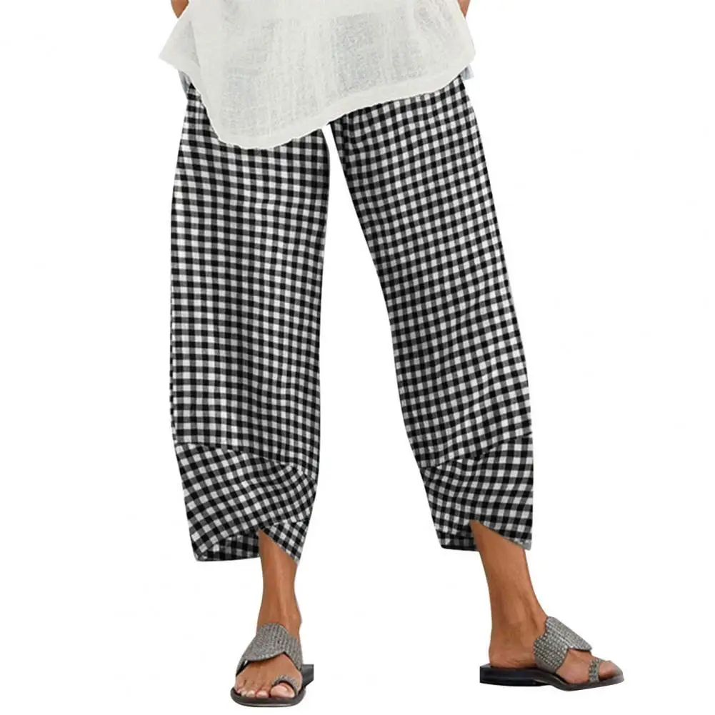 Summer Plaid Fashion Haren Pants Women High Street Casual Loose Pockets High Waist Pure Cotton All-match Comfortable Trousers
Summer Plaid Fashion Haren Pants Women High Street Casual Loose Pockets High Waist Pure Cotton All-match Comfortable Trousers