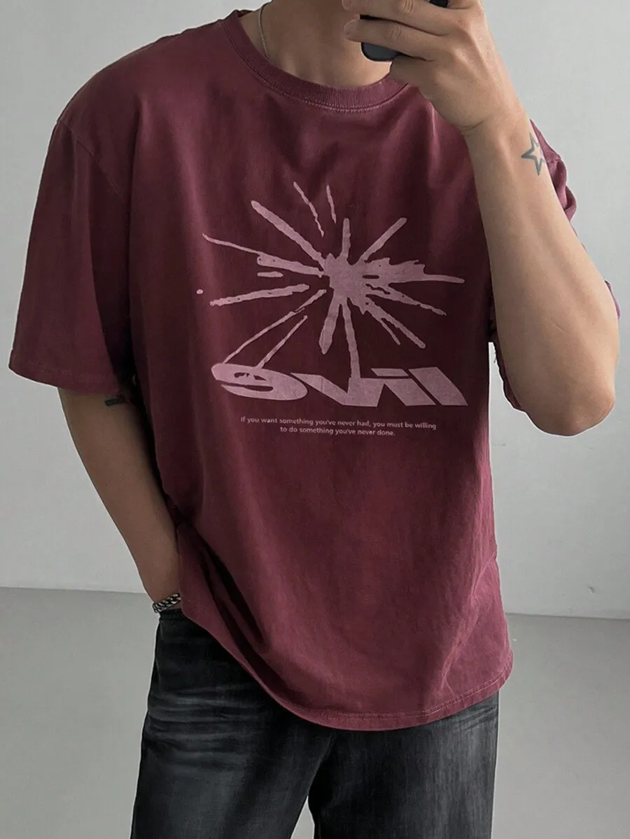 Mens Casual Round Neck Short Sleeve Slogan Print T-Shirt
Mens Casual Round Neck Short Sleeve Slogan Print T-Shirt
