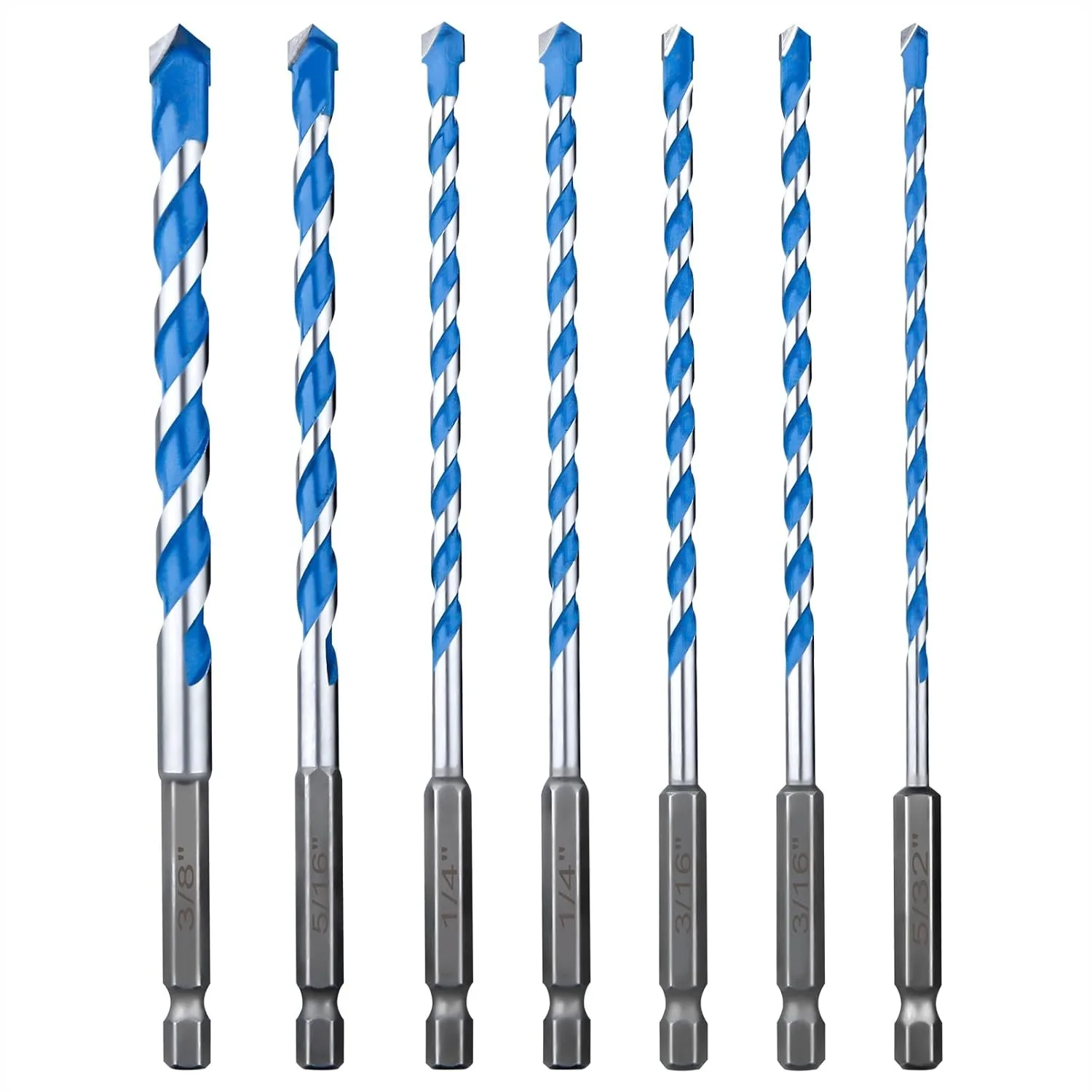 Concrete Drill Bit Set 7 Pcs, Masonry Drill Bits with Carbide Tips for Tile/Brick/Cement, Shockproof Hex Shank for Easy
Concrete Drill Bit Set 7 Pcs, Masonry Drill Bits with Carbide Tips for Tile/Brick/Cement, Shockproof Hex Shank for Easy
