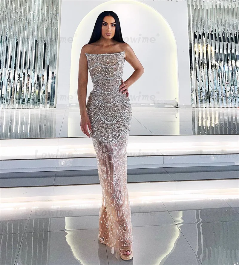 2024 Aso Ebi Champagne Beaded Crystals Party Dresses Mermaid Strapless Elegant Long Prom Dress Arabic Women Vestidos De Festa
2024 Aso Ebi Champagne Beaded Crystals Party Dresses Mermaid Strapless Elegant Long Prom Dress Arabic Women Vestidos De Festa