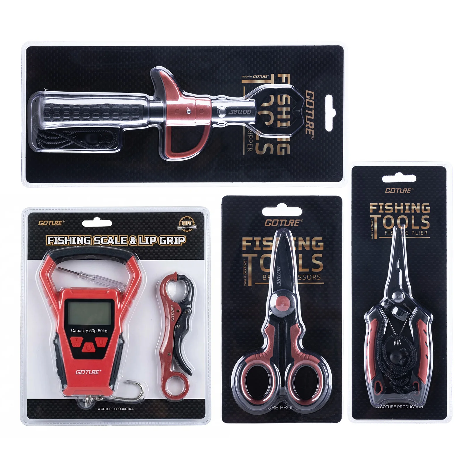 Goture 4 in1 Fishing Tool Accessories Set Fish Gripper+Scissors+pliers+Fishing Scale Outdoor Hunting Camping Tools Accessories
Goture 4 in1 Fishing Tool Accessories Set Fish Gripper+Scissors+pliers+Fishing Scale Outdoor Hunting Camping Tools Accessories