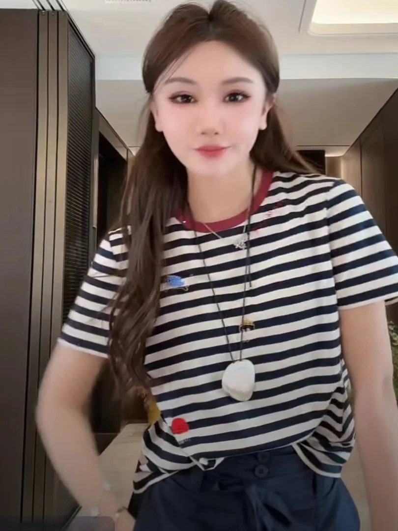 Summer Rose round Ne T-irt Slim Fit Casual Breathable Cotton ort Sve Women's Top Faionable Versatile Spring Sle
Summer Rose round Ne T-irt Slim Fit Casual Breathable Cotton ort Sve Women's Top Faionable Versatile Spring Sle