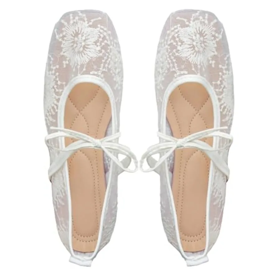 GORGLITTER Women's Floral Ballet Flats Embroidered Mesh Ballerina Shoes Bow Closed Toe Dress Shoes
GORGLITTER Women's Floral Ballet Flats Embroidered Mesh Ballerina Shoes Bow Closed Toe Dress Shoes