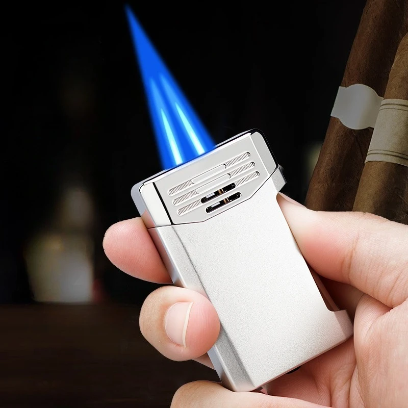 Double Flame Jet Charging Concentrated Cigar Lighter Windproof Inflatable Butane Cigarette Lighter Smokng Accessories Men Gifts
Double Flame Jet Charging Concentrated Cigar Lighter Windproof Inflatable Butane Cigarette Lighter Smokng Accessories Men Gifts