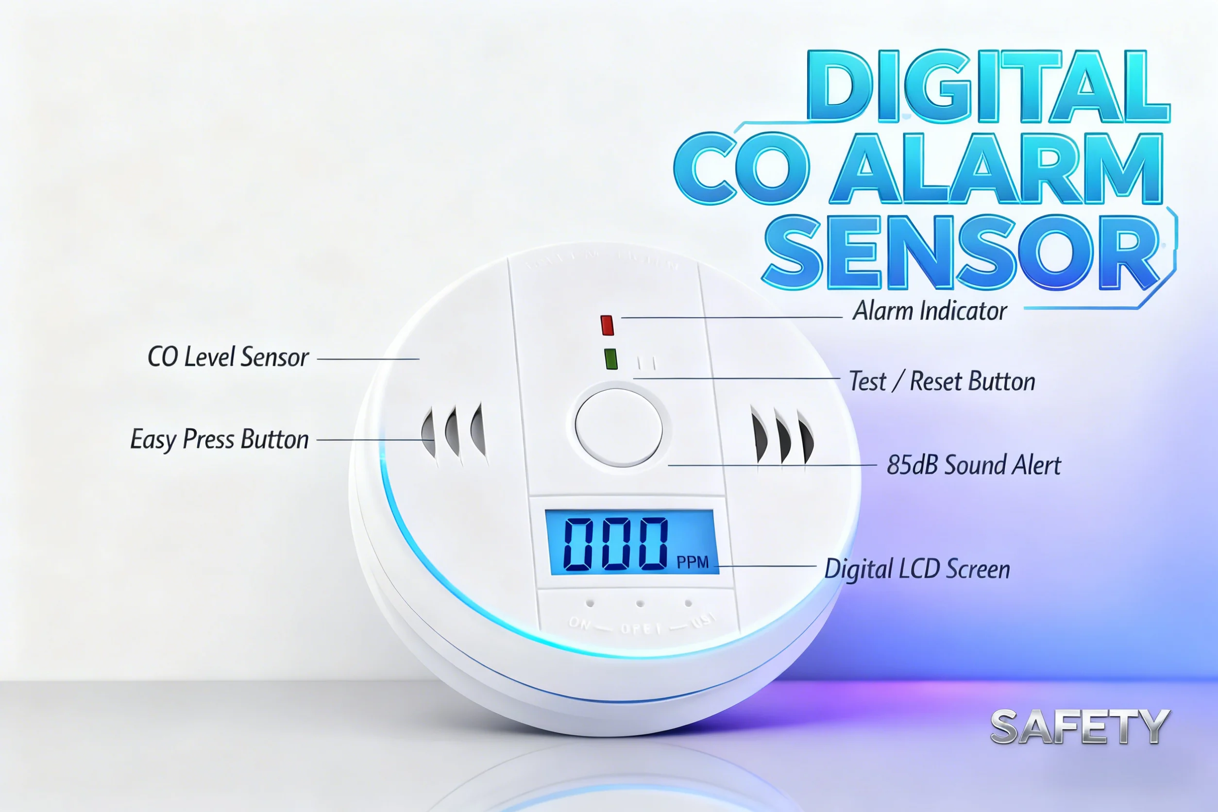 Цифровой ЖК-детектор CO, сигнализация угарного газа с батарейным питанием для отопления, кухонь и подвала - надежное оповещение
Цифровой ЖК-детектор CO, сигнализация угарного газа с батарейным питанием для отопления, кухонь и подвала - надежное оповещение