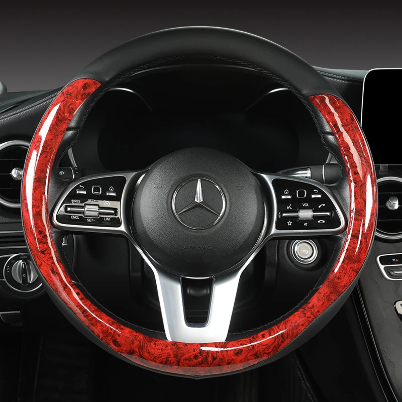 Mahogany Wood Grain Car Steering Wheel Cover For Mercedes Ben AMG 38cm Models A C CLA E GLA GLC GLE S B CLS Class Accessories
Mahogany Wood Grain Car Steering Wheel Cover For Mercedes Ben AMG 38cm Models A C CLA E GLA GLC GLE S B CLS Class Accessories