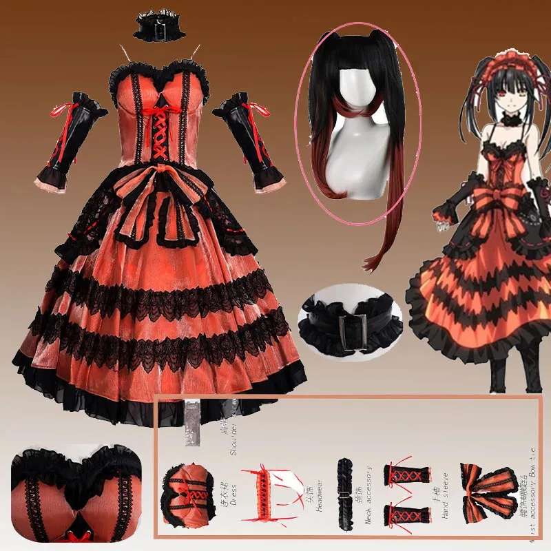 Anime DATE A LIVE Tokisaki Kurumi Cosplay Costume Gothic Nightmare Long Dress Woman Lolita Princess Skirt for Party Play Outfit
Anime DATE A LIVE Tokisaki Kurumi Cosplay Costume Gothic Nightmare Long Dress Woman Lolita Princess Skirt for Party Play Outfit
