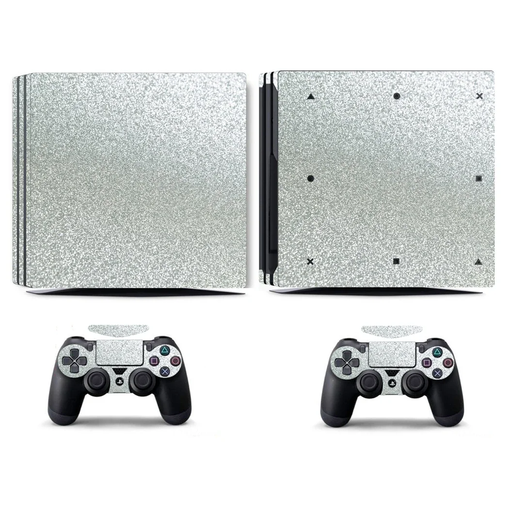 Сверкающая серебристая виниловая наклейка с блестками для Sony PS4 Pro PlayStation 4 Pro и 2 контроллера
Сверкающая серебристая виниловая наклейка с блестками для Sony PS4 Pro PlayStation 4 Pro и 2 контроллера