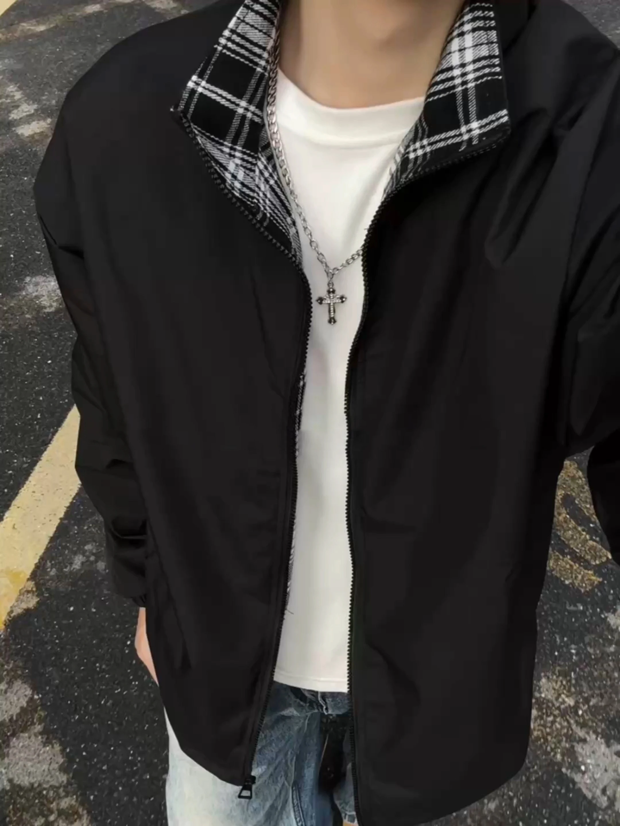 Cleanfit Plaid Splicing Men's Spring Jacket Sporty Baseball Style Stand Collar Long Sleeve Anti-Wrinkle Standard Fit Zipper C...
Cleanfit Plaid Splicing Men's Spring Jacket Sporty Baseball Style Stand Collar Long Sleeve Anti-Wrinkle Standard Fit Zipper C...