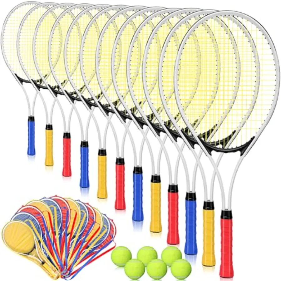 Tennis training for adults and beginners: lightweight 27'' rackets in assorted colors, aluminum alloy construction, includes 12
Tennis training for adults and beginners: lightweight 27'' rackets in assorted colors, aluminum alloy construction, includes 12