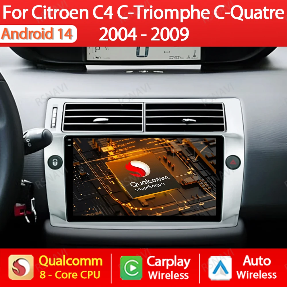 Android 14 Wireless Carplay Auto For Citroen C4 C-Triomphe C-Quatre 2004 - 2011 Car Radio Multimedia Video Player GPS Navi 4G BT
Android 14 Wireless Carplay Auto For Citroen C4 C-Triomphe C-Quatre 2004 - 2011 Car Radio Multimedia Video Player GPS Navi 4G BT