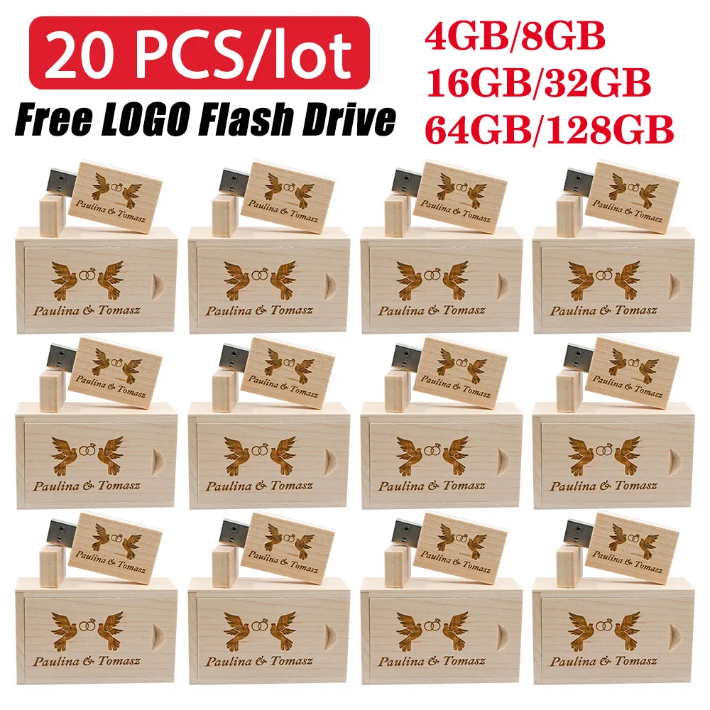 20pcs/lot Free Personalized Customization Wooden Flash Drive Pendrive 4GB 8GB 16GB 32GB 64GB 128GB USB 2.0 Wedding Gift
20pcs/lot Free Personalized Customization Wooden Flash Drive Pendrive 4GB 8GB 16GB 32GB 64GB 128GB USB 2.0 Wedding Gift