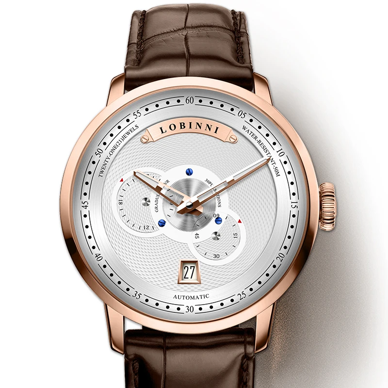 Switzerland LOBINNI Luxury Brand Japan MIYOTA Automatic Mechanical Sapphire Men's Watches Multi-function Waterproof Clock L16060
Switzerland LOBINNI Luxury Brand Japan MIYOTA Automatic Mechanical Sapphire Men's Watches Multi-function Waterproof Clock L16060