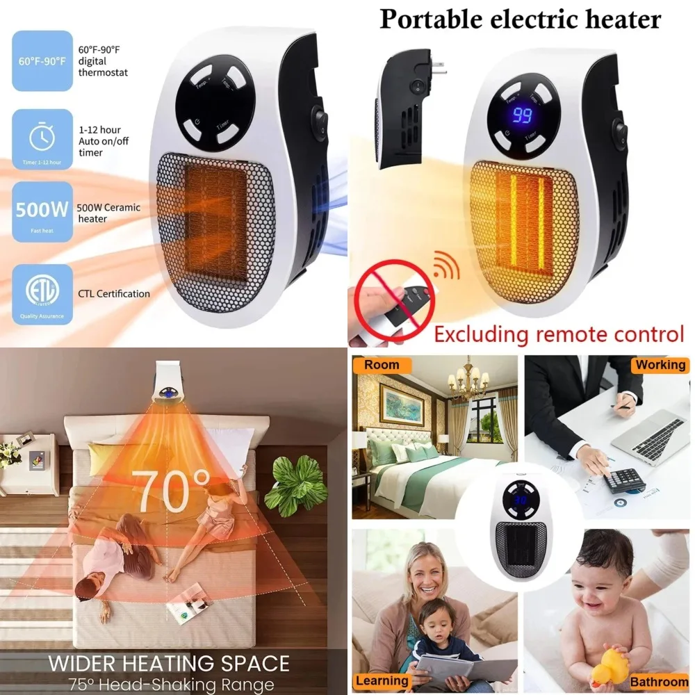 Powerful Portable Wall Plug In Heater for Room Heating - Household Stove with Remote Control for Warmth
Powerful Portable Wall Plug In Heater for Room Heating - Household Stove with Remote Control for Warmth