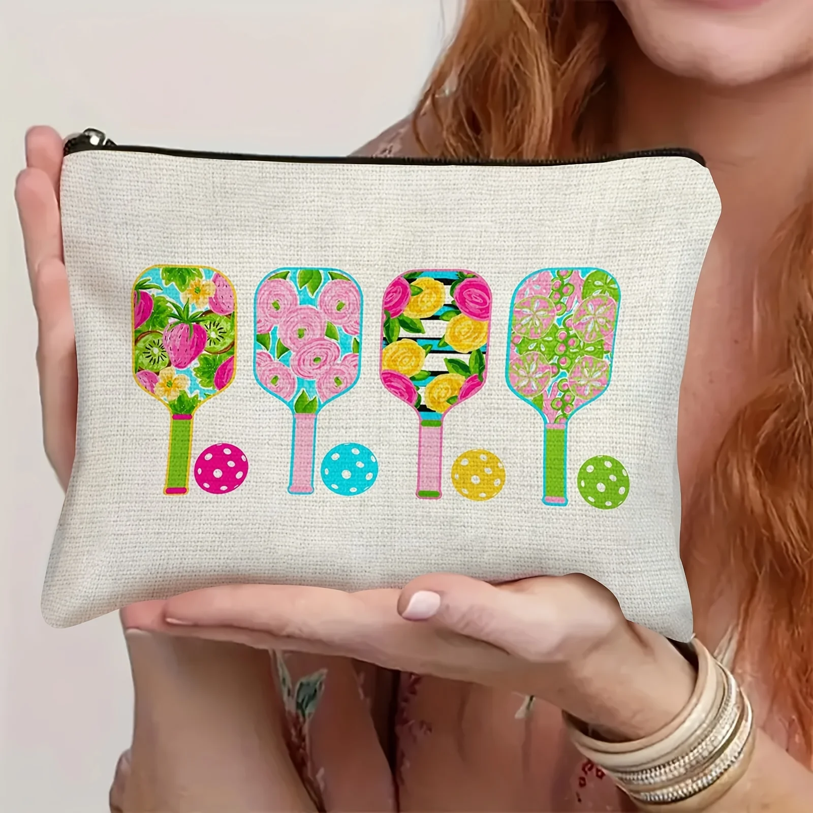 Floral Pickleball Makeup Bag Cosmetic Pouch with Vibrant Pickleball Design Perfect Gift for Holidays or Birthdays Cosmetic Bag
Floral Pickleball Makeup Bag Cosmetic Pouch with Vibrant Pickleball Design Perfect Gift for Holidays or Birthdays Cosmetic Bag