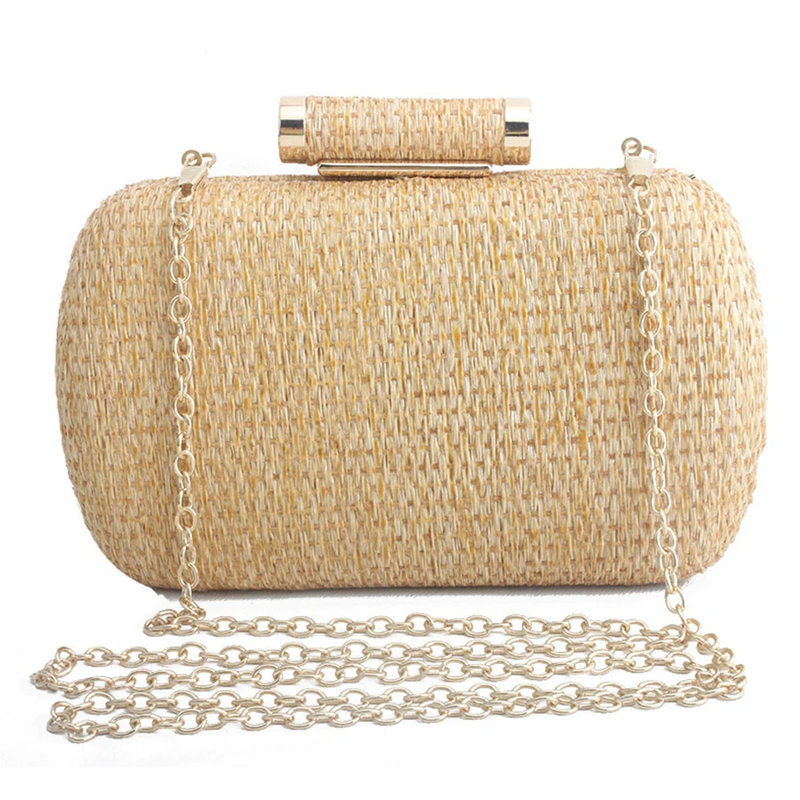 Summer Fashion Hand-woven Straw Bag Women Metal Clutches Chain Shoulder Crossbody Bags Ladies Beach Party Evening Clutch Purse
Summer Fashion Hand-woven Straw Bag Women Metal Clutches Chain Shoulder Crossbody Bags Ladies Beach Party Evening Clutch Purse
