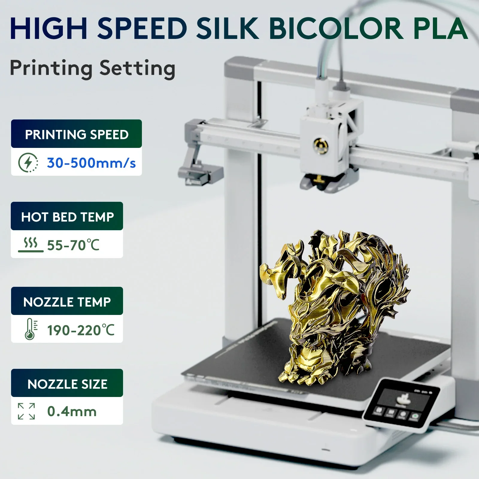 Распродажа ERYONE, двухцветная серия PLA Silk PLA 1,75 мм для 3D-печати, принтер FDM, быстрая доставка, катушка 1 кг (2,2 фунта)
Распродажа ERYONE, двухцветная серия PLA Silk PLA 1,75 мм для 3D-печати, принтер FDM, быстрая доставка, катушка 1 кг (2,2 фунта)