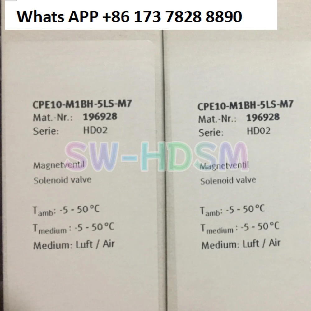 1PCS New For CPE10-M1BH-5LS-M7 196928 Solenoid Valve
1PCS New For CPE10-M1BH-5LS-M7 196928 Solenoid Valve