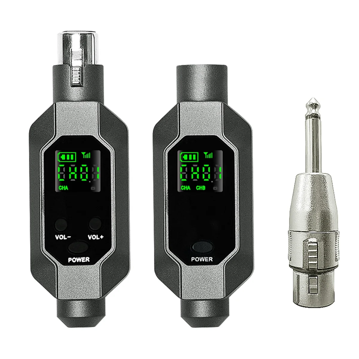 UHF Wireless Microphone Converter XLR Transmitter and Receiver Microphone System for Dynamic Microphone
UHF Wireless Microphone Converter XLR Transmitter and Receiver Microphone System for Dynamic Microphone