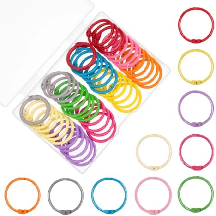 1 Inch Colorful Loose Leaf Binder Rings 100 Pack Small Metal Steel Book Rings for Index Cards Flashcards, Keychain Key Rings, 2
1 Inch Colorful Loose Leaf Binder Rings 100 Pack Small Metal Steel Book Rings for Index Cards Flashcards, Keychain Key Rings, 2