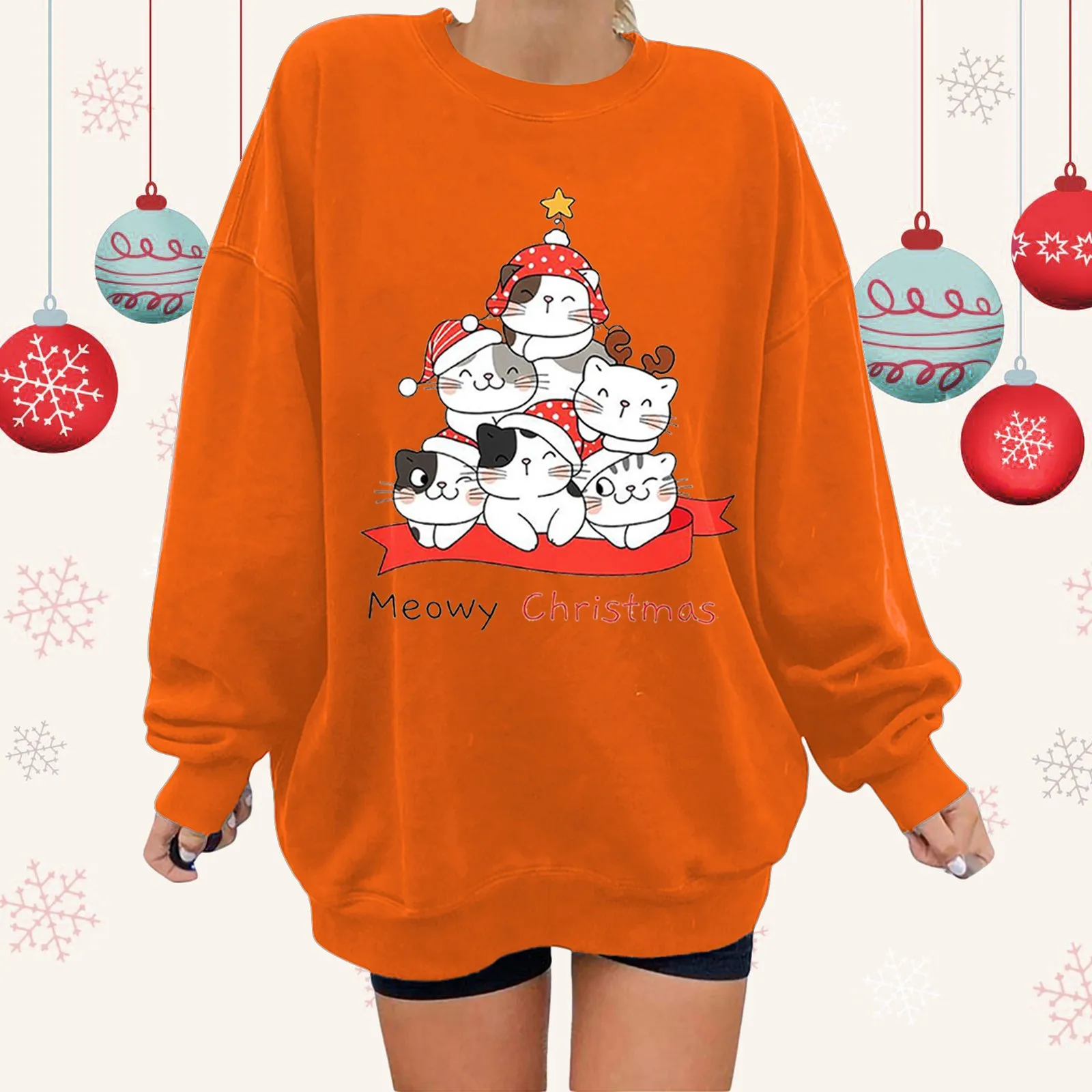 Women Merry Christmas Cute Cat Print Hooded Trendy Sweatshirt Designer Fleece Hoodies for Female Warm Casual Pullover Clothing
Women Merry Christmas Cute Cat Print Hooded Trendy Sweatshirt Designer Fleece Hoodies for Female Warm Casual Pullover Clothing