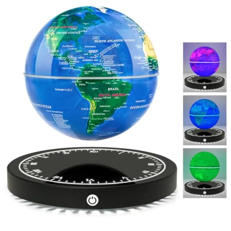Magnetic Levitating Floating Globe with LED Lights 16 Colors Rotating Globe Lamp with Clock Base for Home Office Desk Decor Coo
Magnetic Levitating Floating Globe with LED Lights 16 Colors Rotating Globe Lamp with Clock Base for Home Office Desk Decor Coo