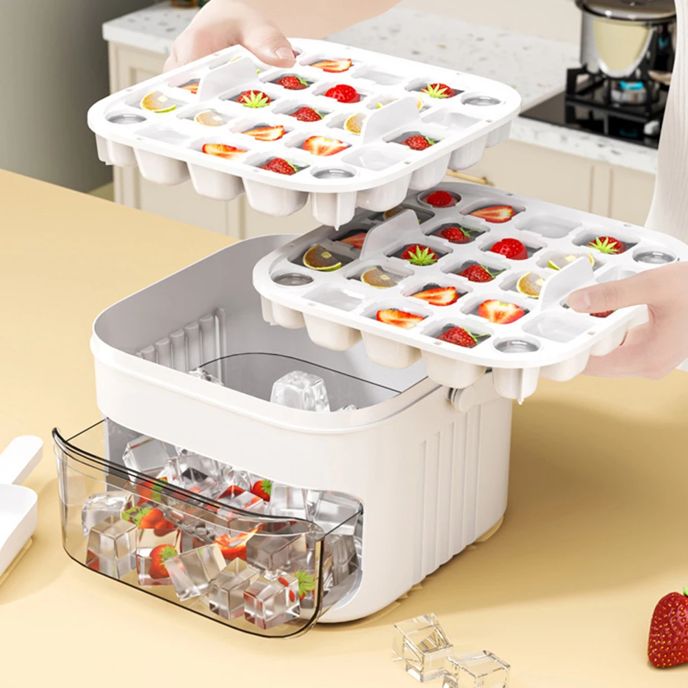 Stackable Silicone Ice Mold With Container Airtight Airtight Lid Ice Cubes Tray Press Type Ice Cubes Maker Molds Large Ice Tray
Stackable Silicone Ice Mold With Container Airtight Airtight Lid Ice Cubes Tray Press Type Ice Cubes Maker Molds Large Ice Tray