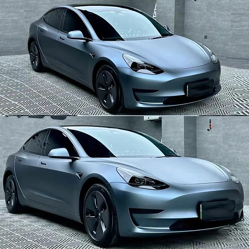 Matte Gray Blue PVC Color Change Film For Tesla Model 3 2020-2023 Per-cut PPF Paint Protection Film Anti-Scratch Vinyl Wrap Kit
Matte Gray Blue PVC Color Change Film For Tesla Model 3 2020-2023 Per-cut PPF Paint Protection Film Anti-Scratch Vinyl Wrap Kit
