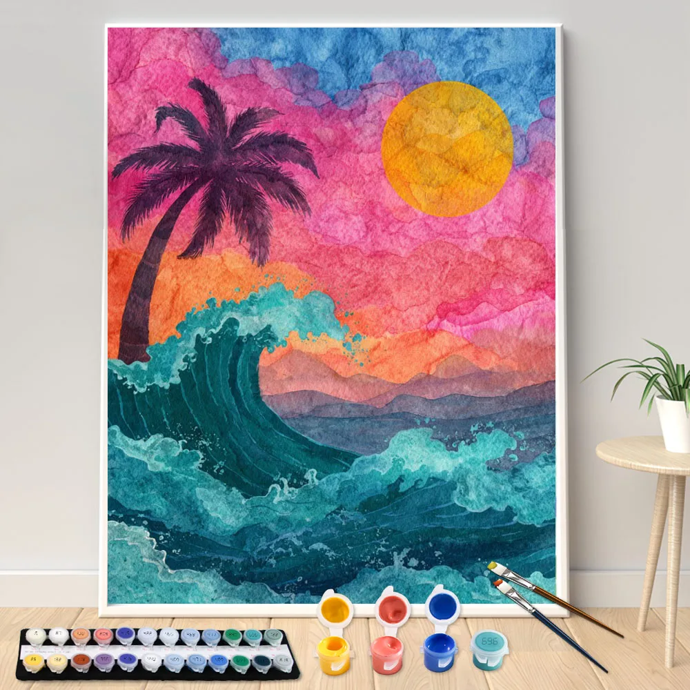 Painting by Numbers Kit DIY Waves and sunset Canvas Art Hand Painting Home Decoration Personality Surprise Gift
Painting by Numbers Kit DIY Waves and sunset Canvas Art Hand Painting Home Decoration Personality Surprise Gift