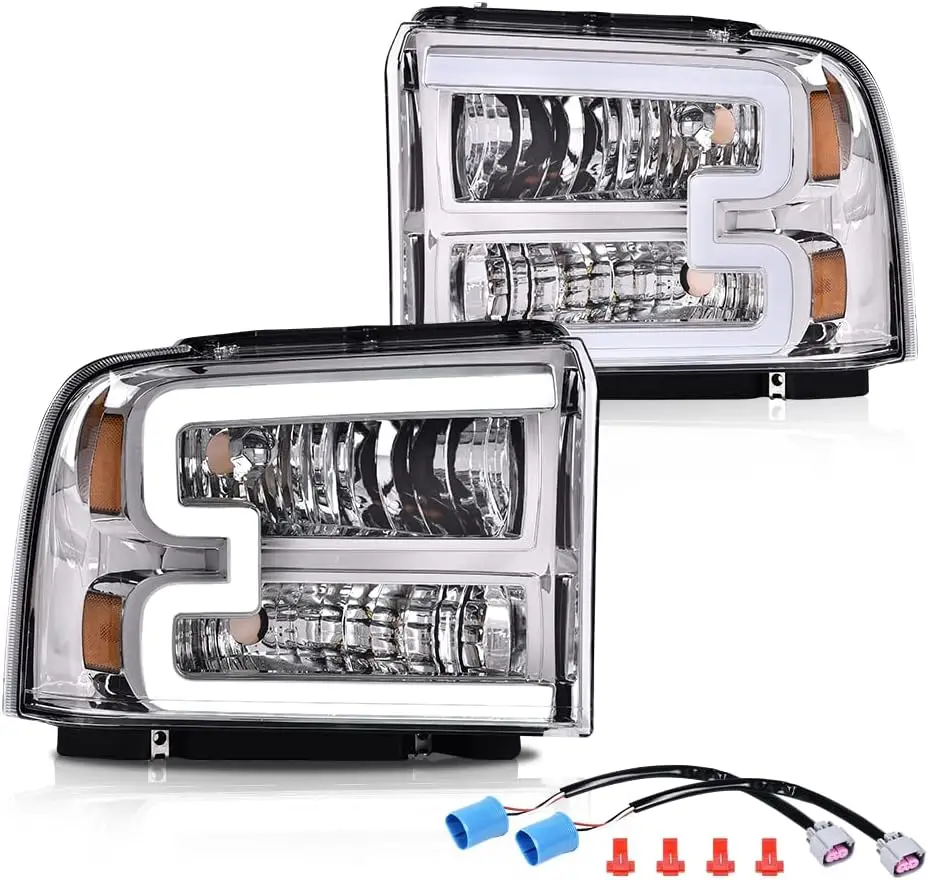 Фара, совместимая с Ford F250 F350 F450 F550 Super Duty 2005-2007/Excursion 2005 DRL, прозрачные линзы, хромированный корпус A
Фара, совместимая с Ford F250 F350 F450 F550 Super Duty 2005-2007/Excursion 2005 DRL, прозрачные линзы, хромированный корпус A