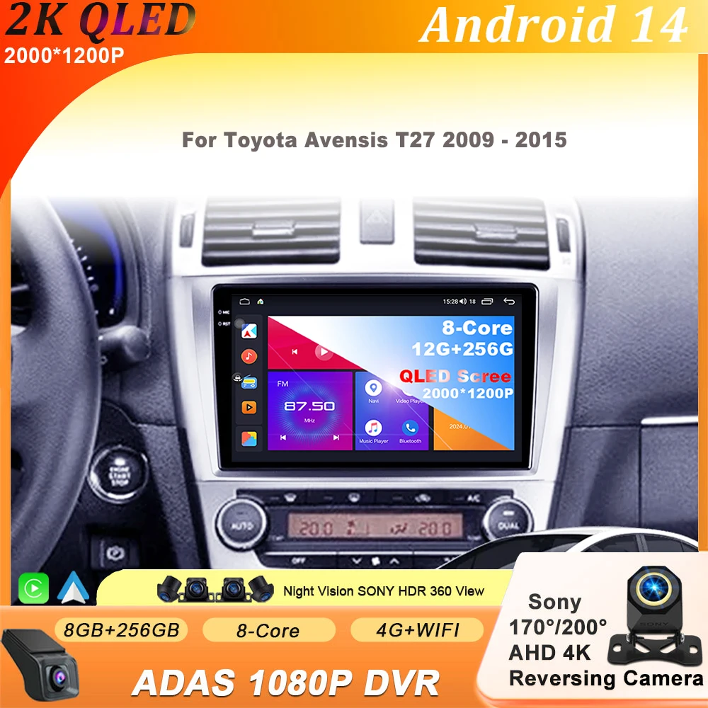 For Toyota Avensis T27 2009 - 2015 Android 14 Car Radio Multimedia Video Player Navigation Carplay Wireless Screen
For Toyota Avensis T27 2009 - 2015 Android 14 Car Radio Multimedia Video Player Navigation Carplay Wireless Screen
