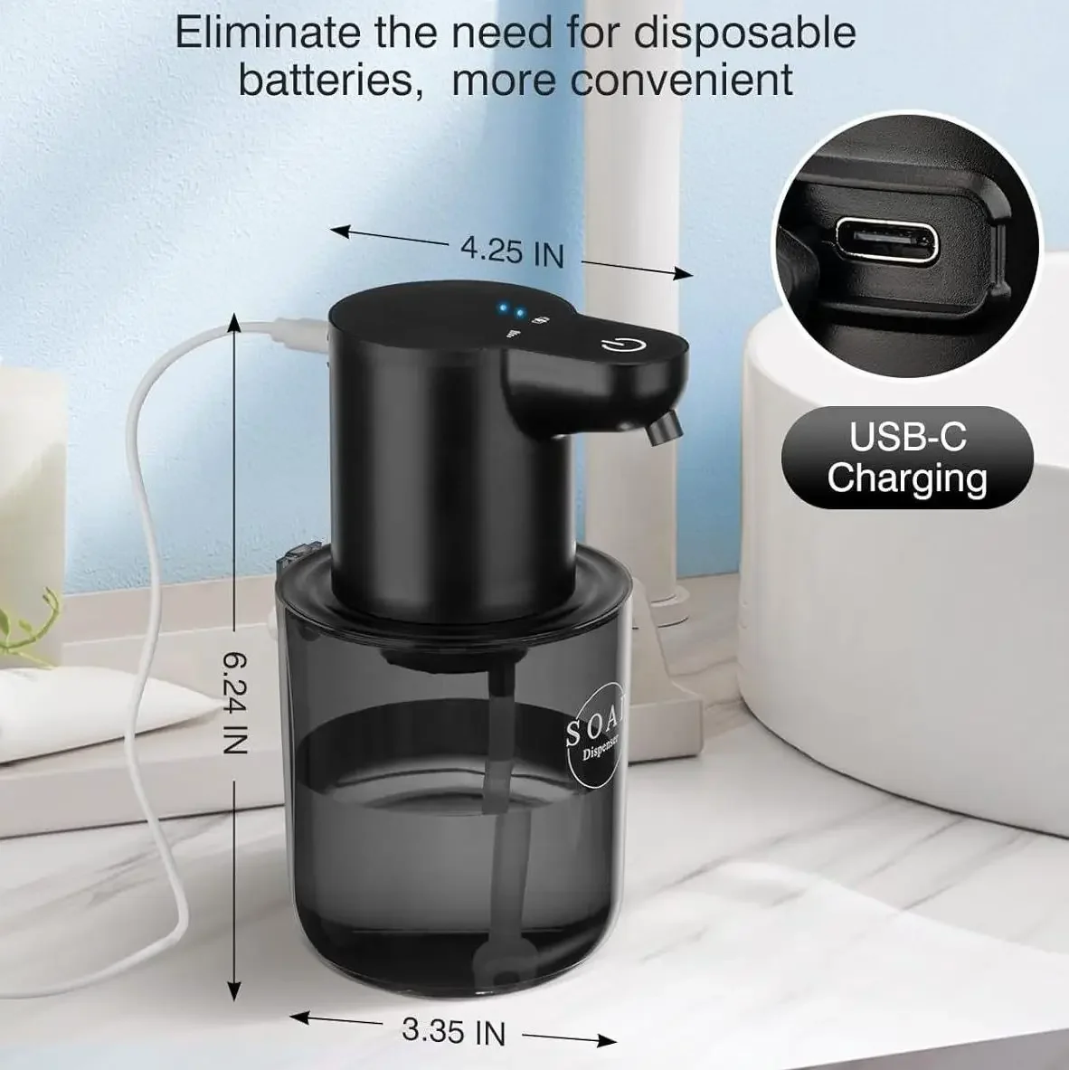 Automatic Soap Dispenser Bathroom Accessories Hand Washing Dispenser 400ML TYPE-C White Black 4 Gear Foam Dispenser Waterproof
Automatic Soap Dispenser Bathroom Accessories Hand Washing Dispenser 400ML TYPE-C White Black 4 Gear Foam Dispenser Waterproof