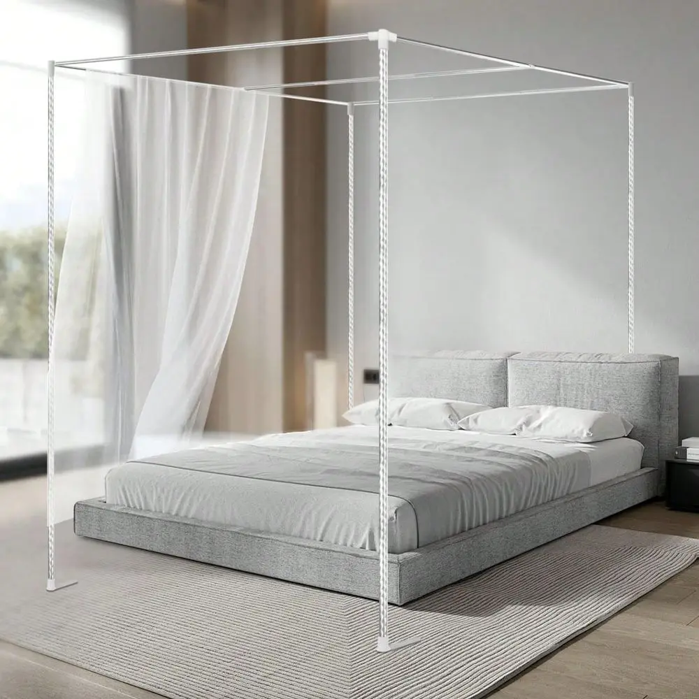 Canopy Bed Frame,2 22m Sturdy Stainless Steel 4Poster Frame With Base Feet, Easy Install Metal Bed Net Stand For Queen King Siz
Canopy Bed Frame,2 22m Sturdy Stainless Steel 4Poster Frame With Base Feet, Easy Install Metal Bed Net Stand For Queen King Siz