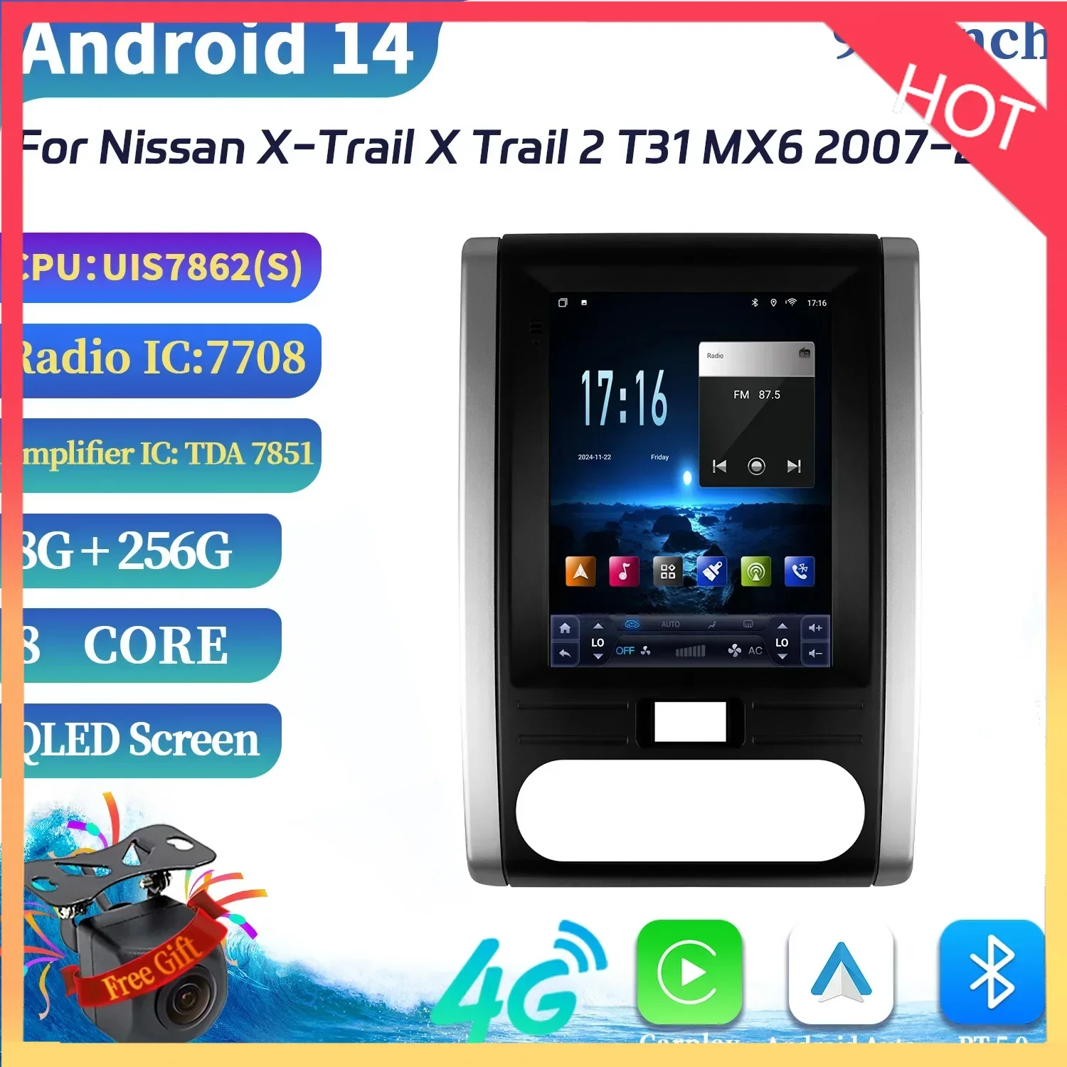 9.7″Android 14 For Nissan X-Trail X Trail 2 T31 MX6 2007-2015 Car Radio Multimedia Navigation UIS7862 Wireless Carplay Screen
9.7″Android 14 For Nissan X-Trail X Trail 2 T31 MX6 2007-2015 Car Radio Multimedia Navigation UIS7862 Wireless Carplay Screen