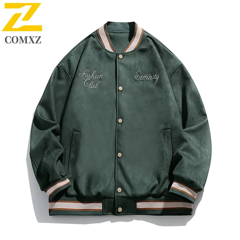 Men Baseball Uniform Spring Suede Simplicity Letter Embroidery Trend High Street Cardigan Coat Couple Style Stand Collar Jacket
Men Baseball Uniform Spring Suede Simplicity Letter Embroidery Trend High Street Cardigan Coat Couple Style Stand Collar Jacket
