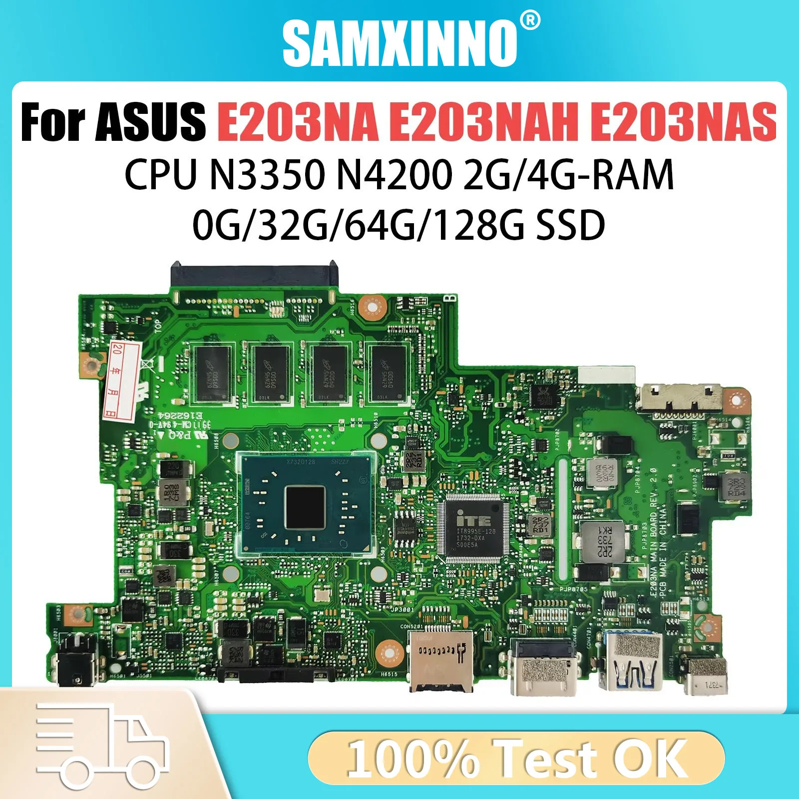 E203NA Mainboard For ASUS VIVOBOOK E12 E203N REV 3.0 Laptop Motherboard with N3350 N4200 2G/4G-RAM SSD-32G/64G/128G 100% Test OK
E203NA Mainboard For ASUS VIVOBOOK E12 E203N REV 3.0 Laptop Motherboard with N3350 N4200 2G/4G-RAM SSD-32G/64G/128G 100% Test OK