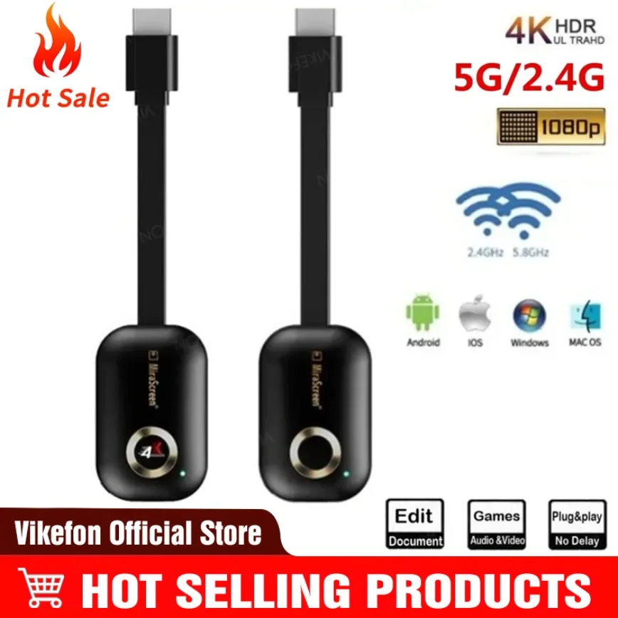Mirascreen G9 Plus 2.4G/5G 4K Wireless H.265 Wifi Display Dongle Mirror Miracast Airplay DLNA Receiver for Projector HDTV
Mirascreen G9 Plus 2.4G/5G 4K Wireless H.265 Wifi Display Dongle Mirror Miracast Airplay DLNA Receiver for Projector HDTV